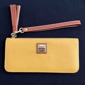 Pebble grain leather wristlet